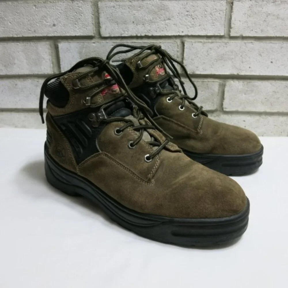Brahma Suede Leather Steel Toe Boots Safety Shoes Men's Work Footwear Sz 11